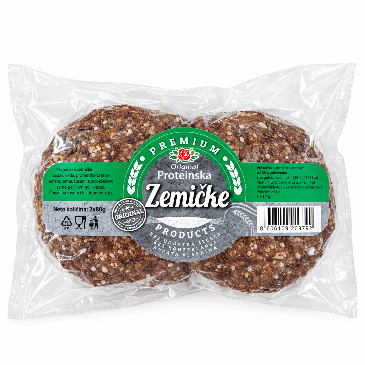 Premium proteinske zemičke 2x80g