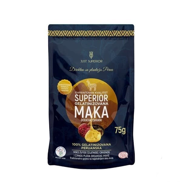 Gelatinizovana organska maka u prahu -Peru 75g Just Superior