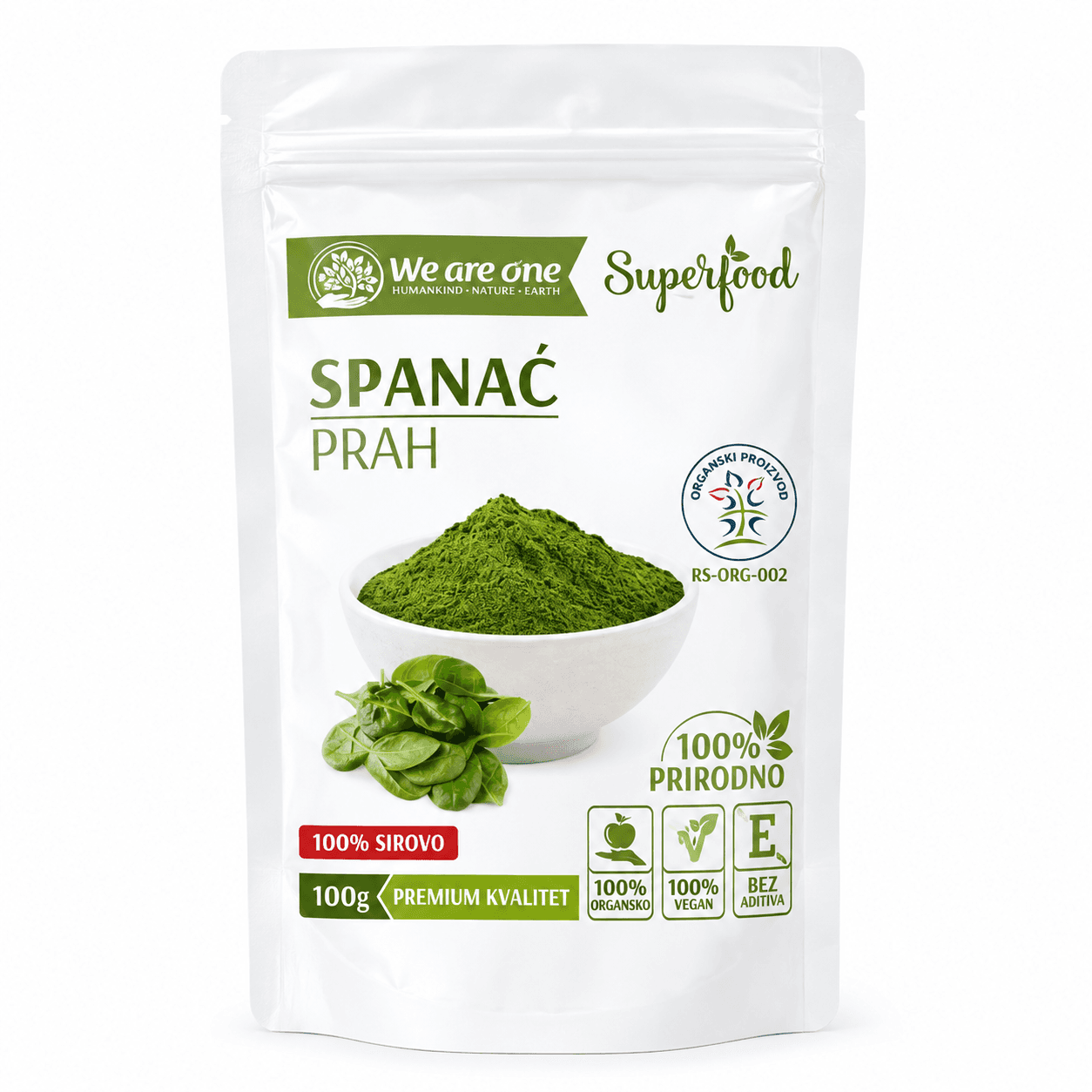 Spanać u prahu organski 100g We are one