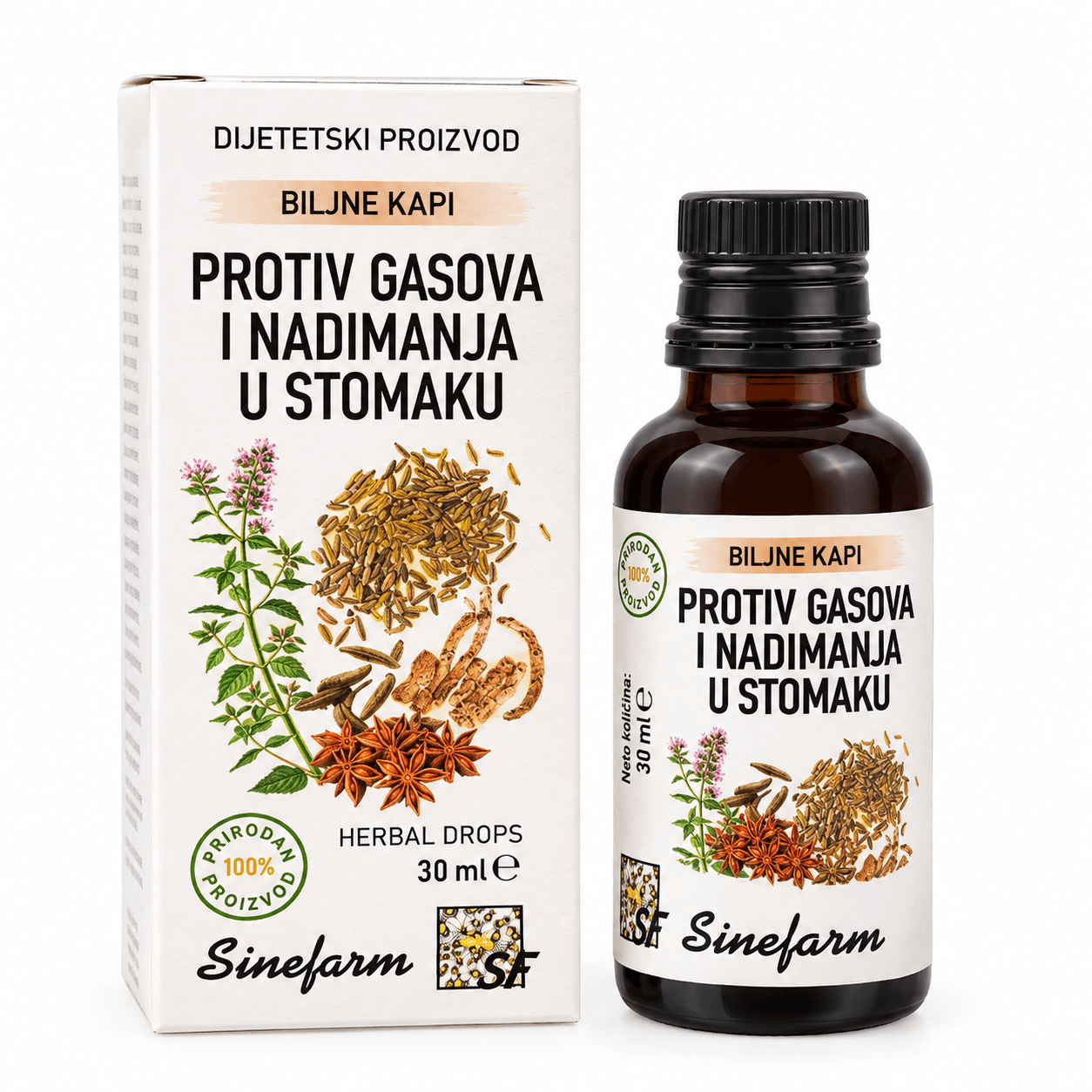 Biljne kapi protiv gasova i nadimanja 30 ml Zokis Food