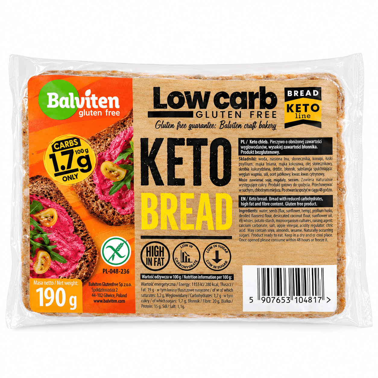 Keto hleb bez glutena 190g Balviten