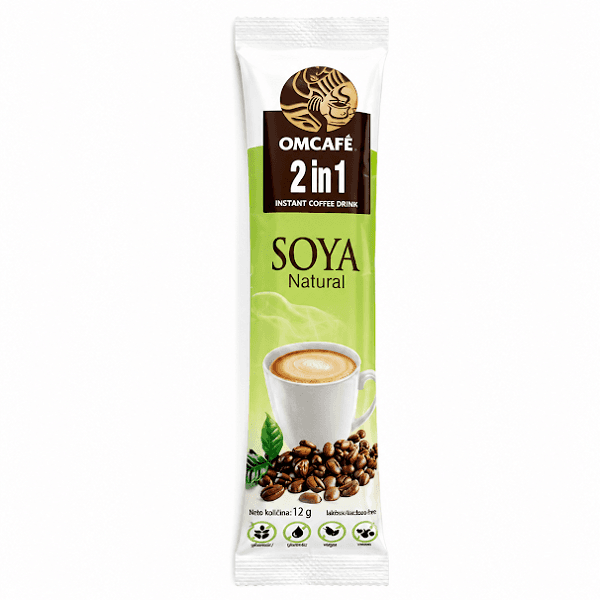 OM CAFFE 2 u 1 Posna instant kafa sa sojinim mlekom 12g