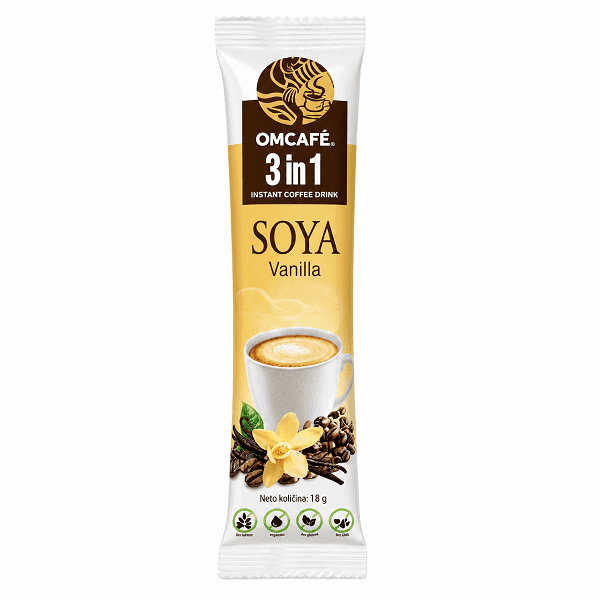 OM CAFFE 2 u 1 Posna instant kafa sa sojinim mlekom i vanilom 18g