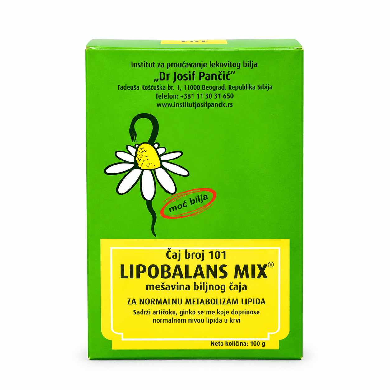 Čaj broj 101 Lipobalans Mix Mešavina za normalni metabolizam lipida, 100 g Josif Pančić