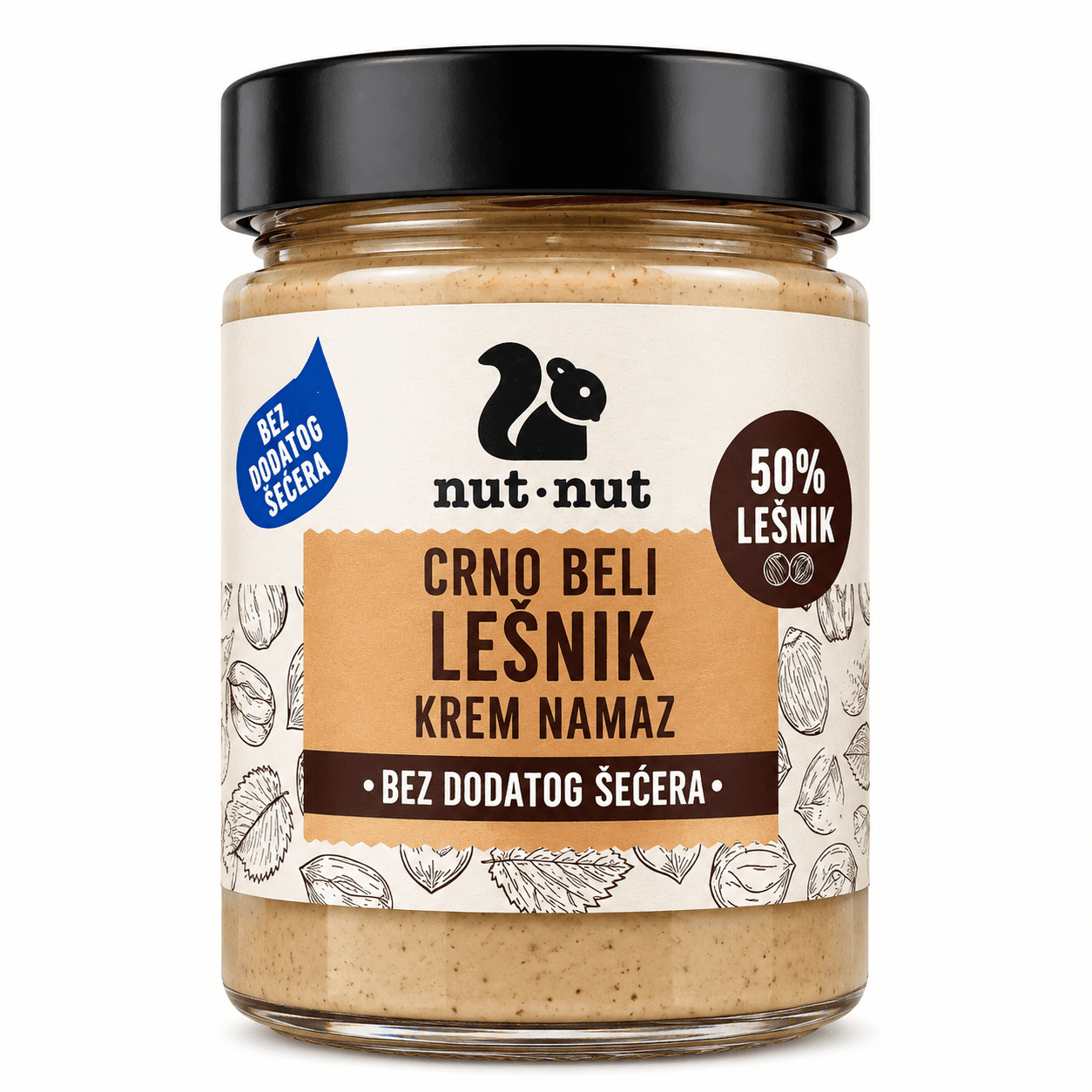 Krem namaz lešnik crno beli 300g nut nut