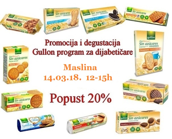 POPUST 20% NA GULLON KEKSE BEZ ŠEĆERA