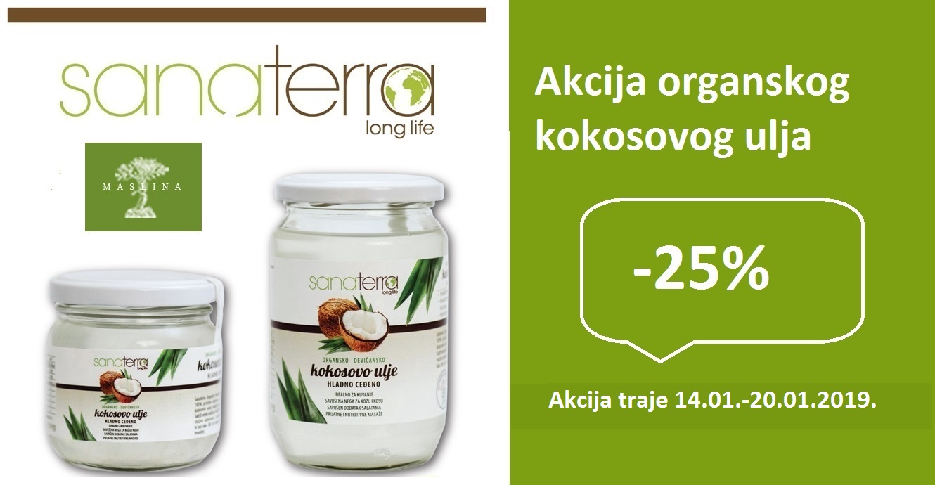 POPUST 25% NA SANATERRA KOKOSOVO ULJE
