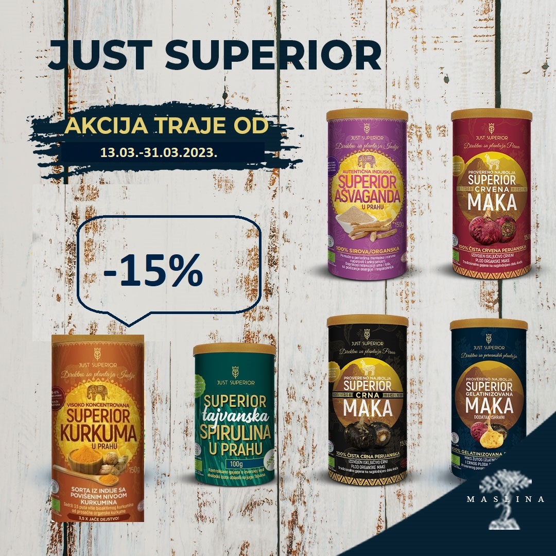 JUST SUPERIOR - 15% POPUSTA NA DEO ASORTIMANA