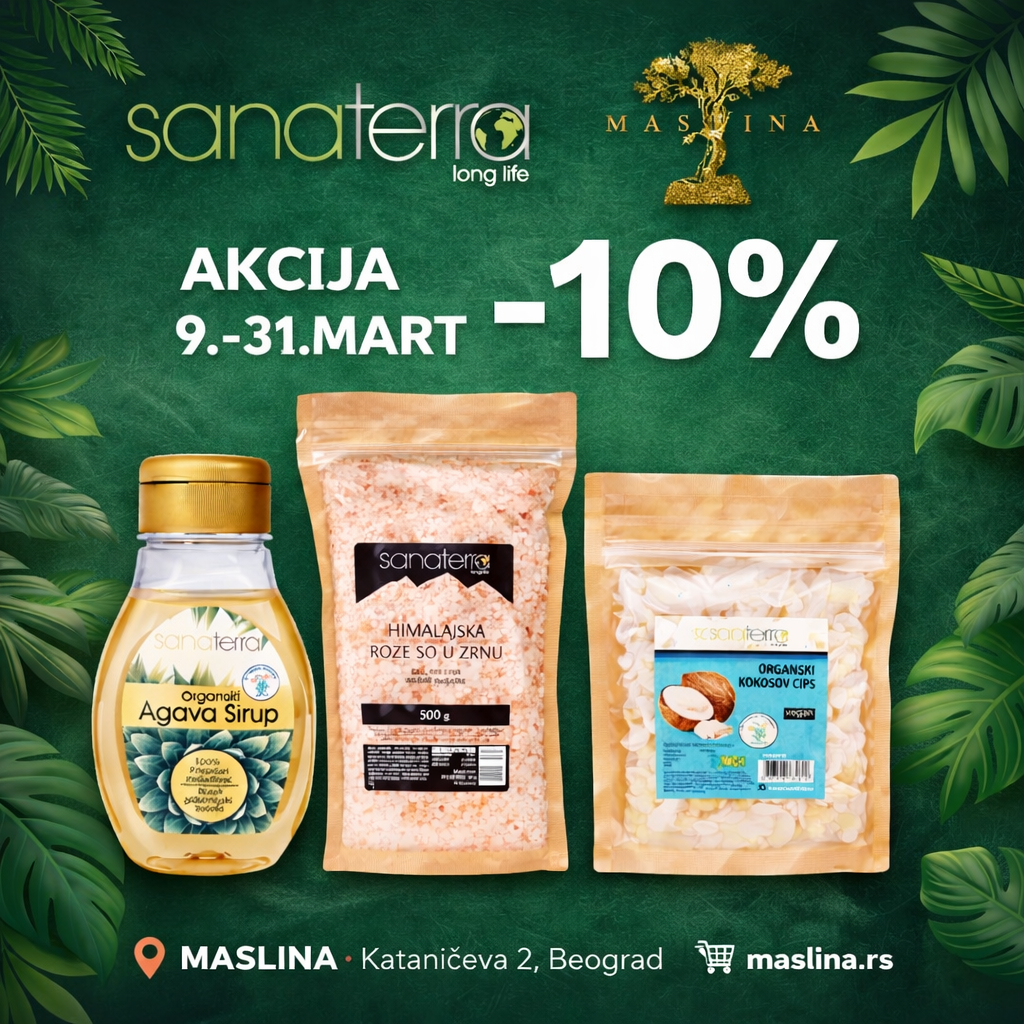 ORGANSKI PROIZVODI SANATERRA NA POPUSTU 10%
