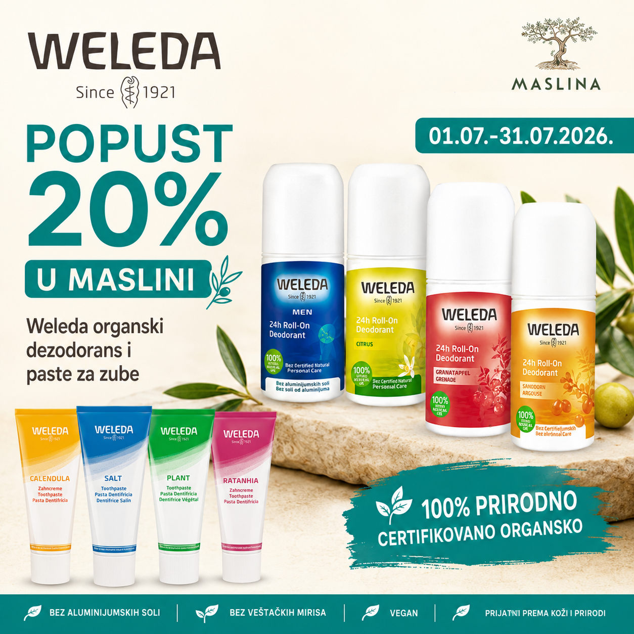 WELEDA DEZODORANSI I PASTE ZA ZUBE -20%
