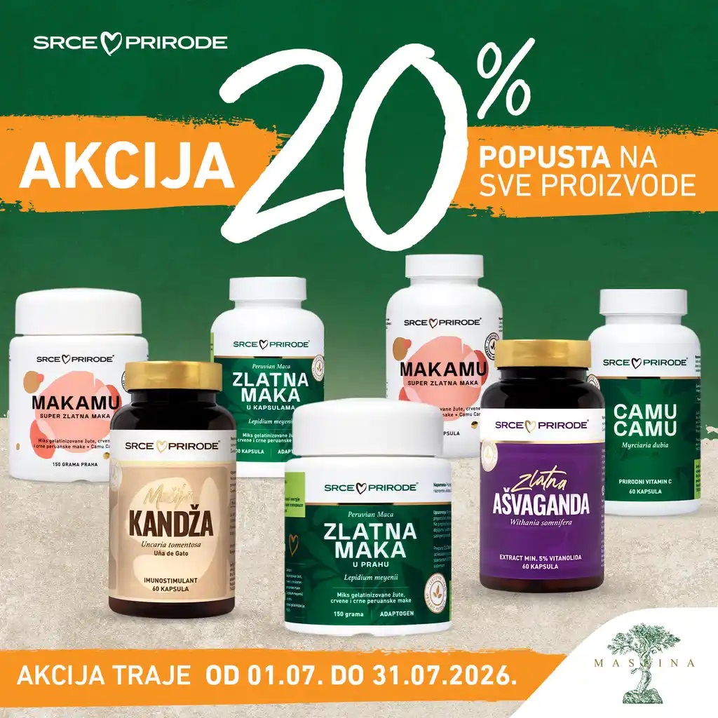 SRCE PRIRODE AKCIJA 20% NA CEO ASORTIMAN
