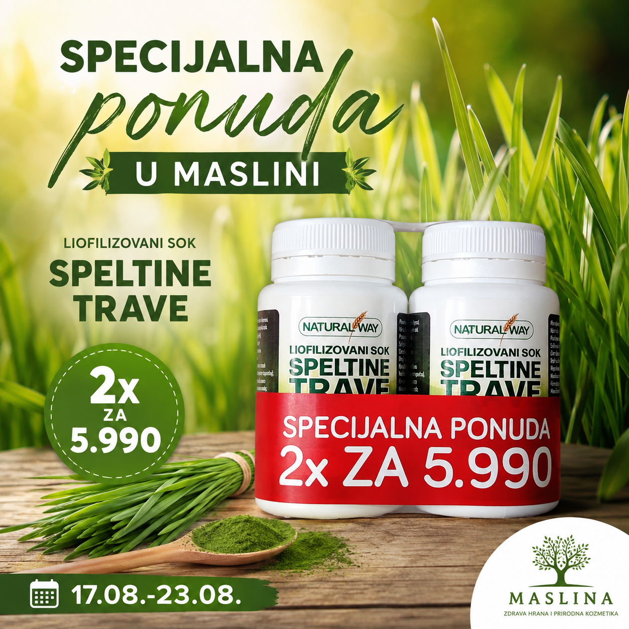 SPECIJALNA PONUDA SOK OD SPELTINE TRAVE U KAPSULAMA