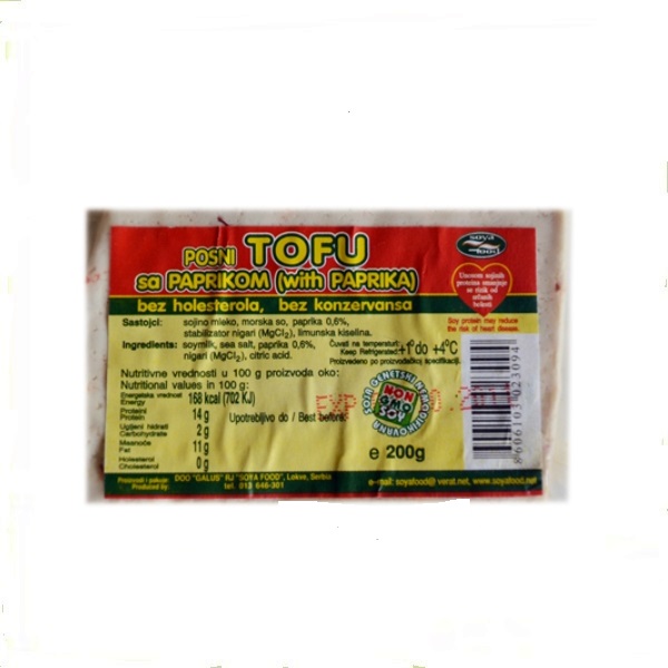 Tofu sir sa paprikom 200g Soya Food
