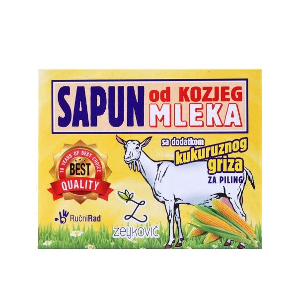 Sapun od kozjeg mleka  sa kukuruznim grizom za piling 70g Zeljković
