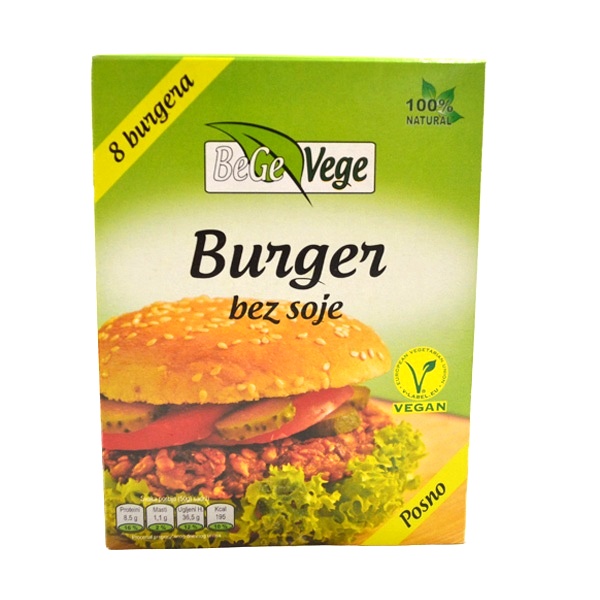 Burger bez soje BeGe Vege 200g