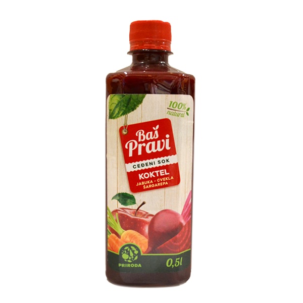 Pravi Sok Od Jabuke Cvekle I Sargarepe Koktel 500ml