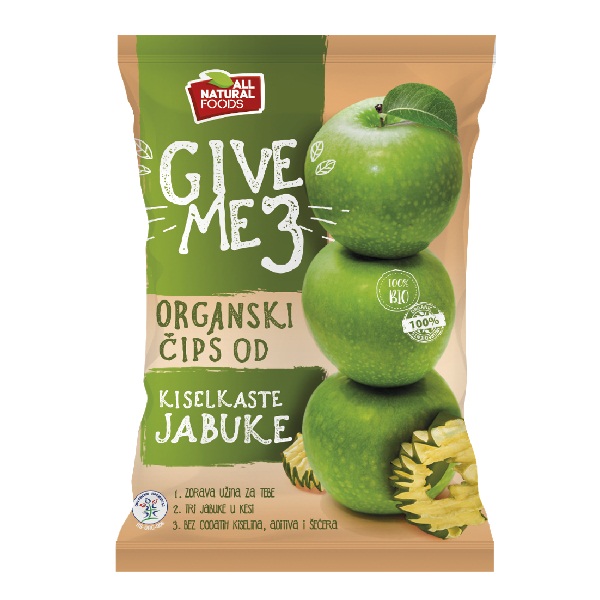 Čips od kiselkaste jabuke organic 40g