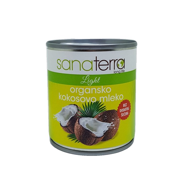 Organsko kokosovo mleko bez šećera Sanaterra 200ml