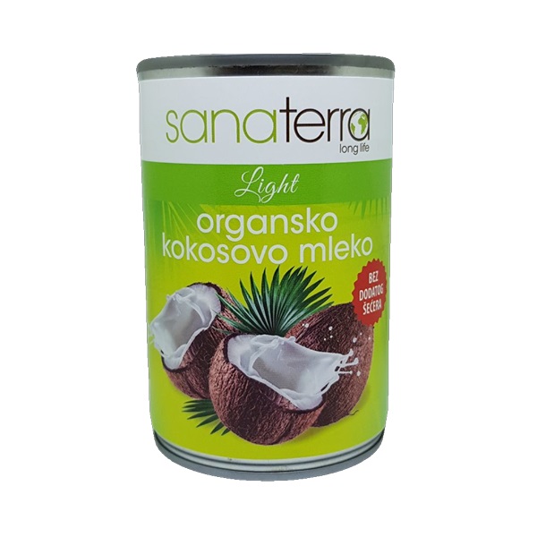 Organsko kokosovo mleko bez šećera Sanaterra 400ml