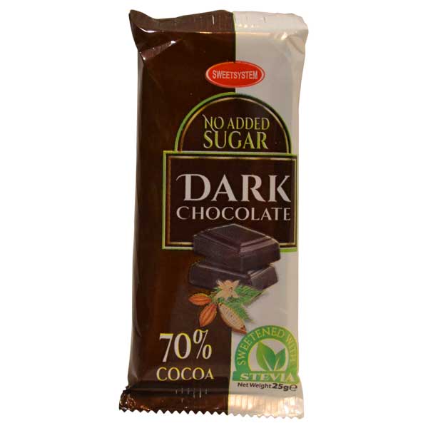 Crna čokolada slađena  steviom 25g