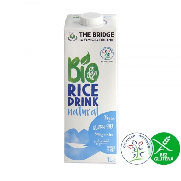 Organski pirinčani napitak natural  bez glutena The Bridge 1l
