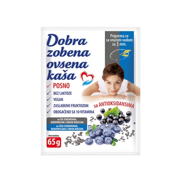 Dobra Ovsena Kaša borovnica i čia seme 65g