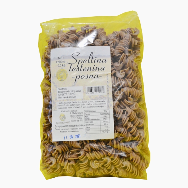 Speltina testenina spirale Jevtić 500g