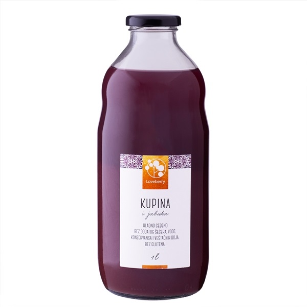 Kupina i jabuka sok Loveberry 1l