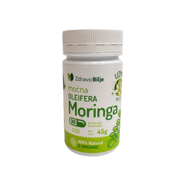 Moćna Moringa Oleifera  organska Zdravo bilje 90 kapsula