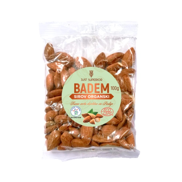 Badem sirovi organski 100g Just Superior 