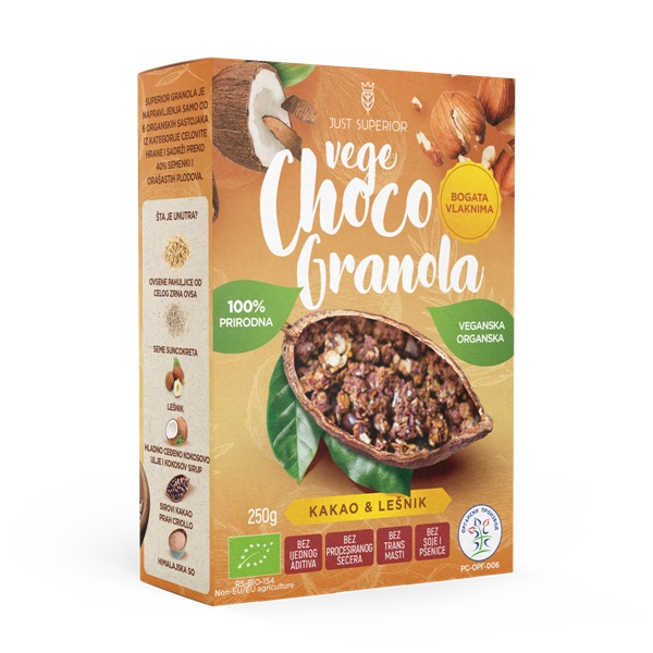 Vege Choco granola Just Superior organic 250g