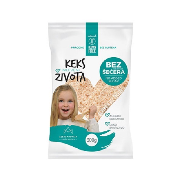 Mleveni Keks  Života bez glutena i bez šećera Aleksandrija 300g