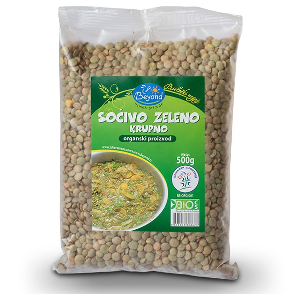 Organsko sočivo zeleno Beyond 500g