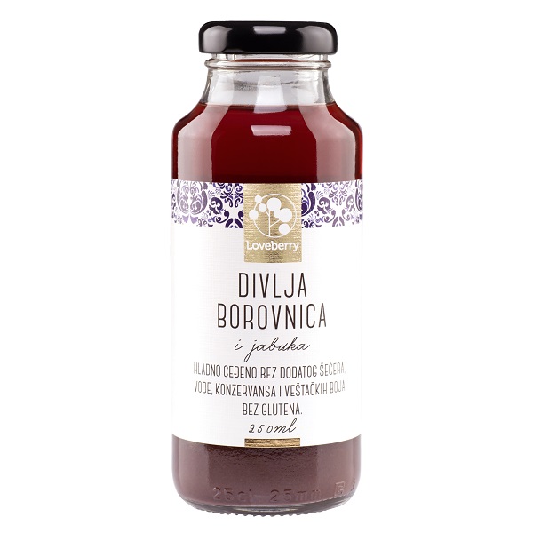Divlja borovnica i jabuka sok Loveberry 250ml