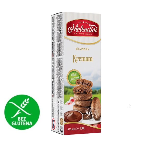 Molendini Keks punjen kremom bez glutena 180g