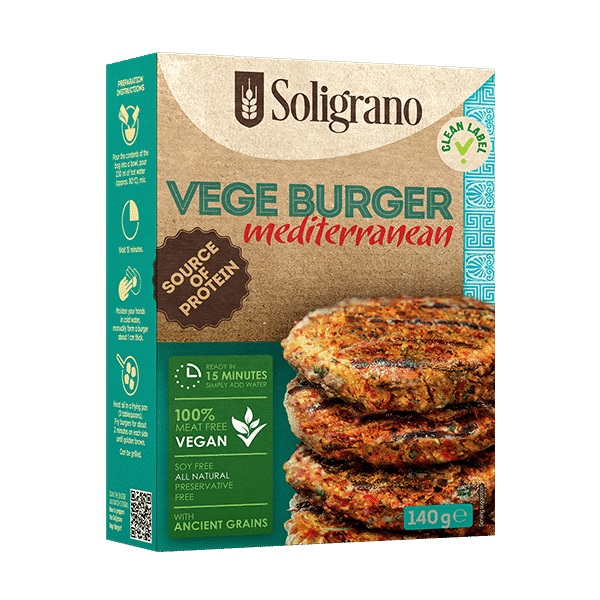 Vege burger Mediteran 140g Soligrano