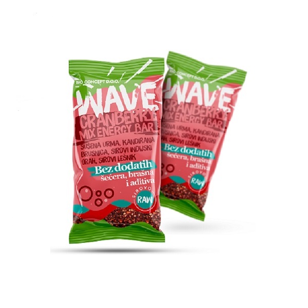 Wave Brusnica Mix energy bar 40g 