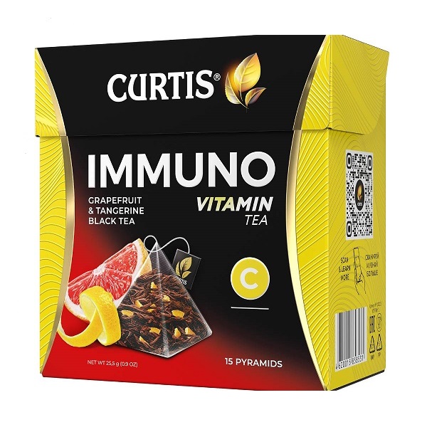 CURTIS Immuno Tea - Crni čaj sa korom citrusa i aromom grejfruta, limete i mandarine, 15 x 1,5g