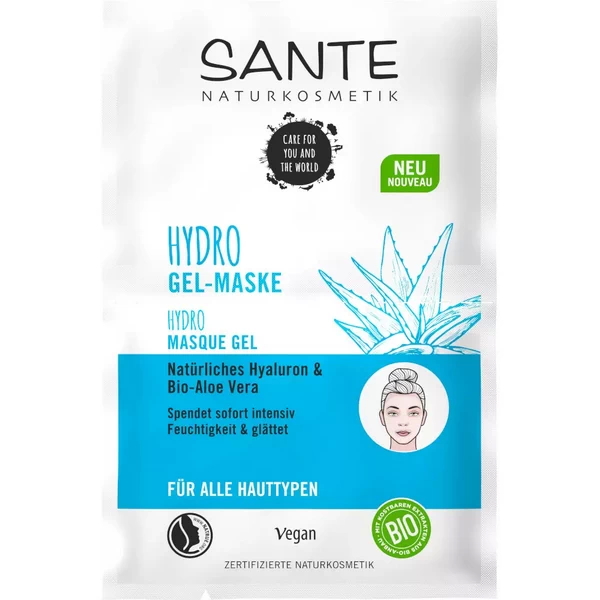 Sante Hidro gel maska – prirodni hijaluron i organska aloja vera 2X4ml