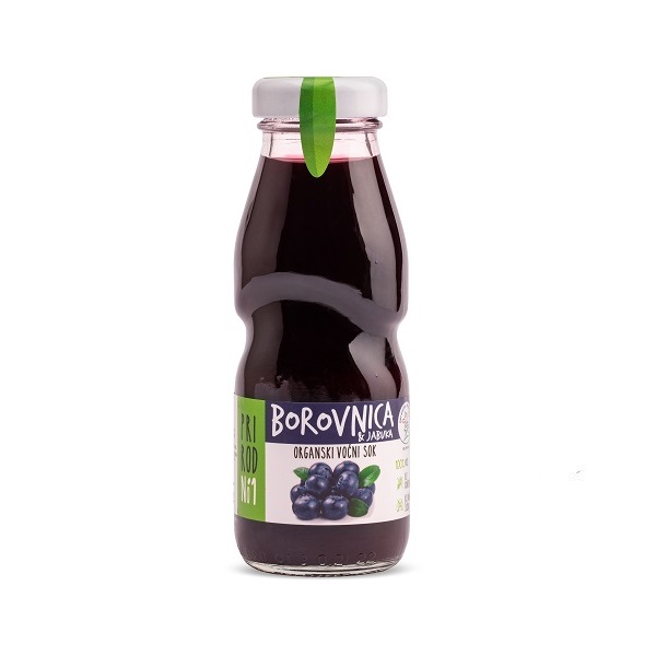 Borovnica & Jabuka organski voćni sok 200ml Nisha