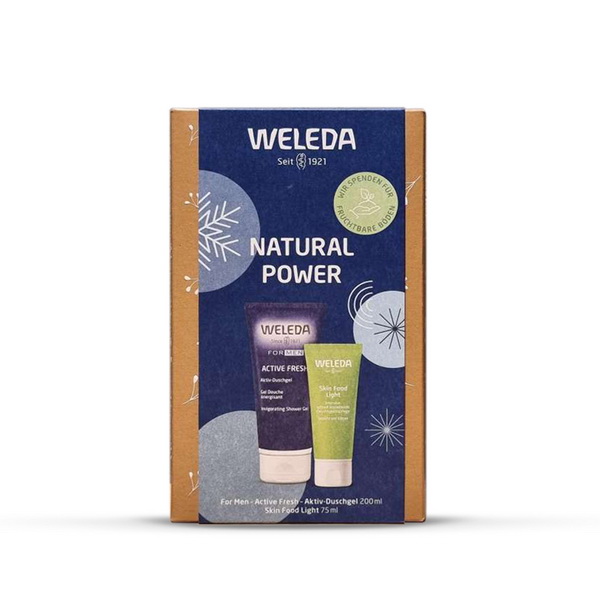 Weleda Set NATURAL POWER - Plavi (Skin Food Light krema 75ml + Tuš Gel za muškarce 200ml)