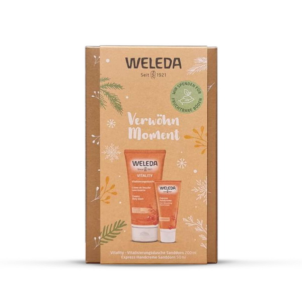 Weleda Set VERWOHN MOMENT  - Narandžasti (P.Trn Tuš Gel 200ml + P.Trn Krema za ruke 50ml)