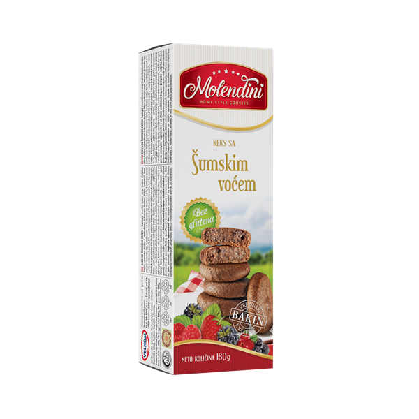 Molendini Keks sa šumskim voćem bez glutena 180g