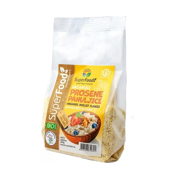 Prosene pahuljice organske prirodno bez glutena 200g Superfood