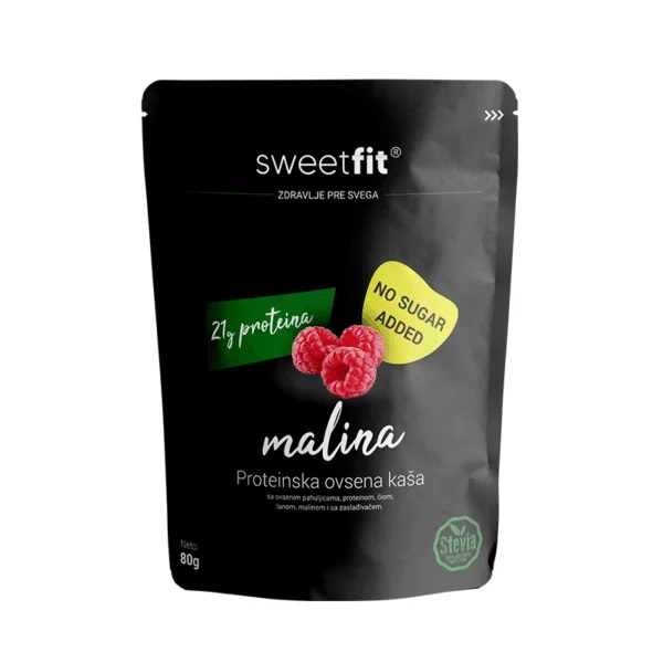 Proteinska ovsena kaša Malina SWEETFIT 80g