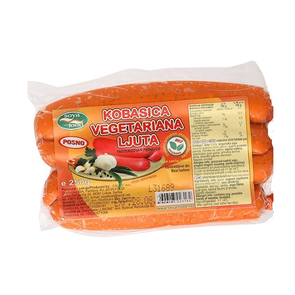 Kobasica ljuta  vegeterijana 250g Soya Food