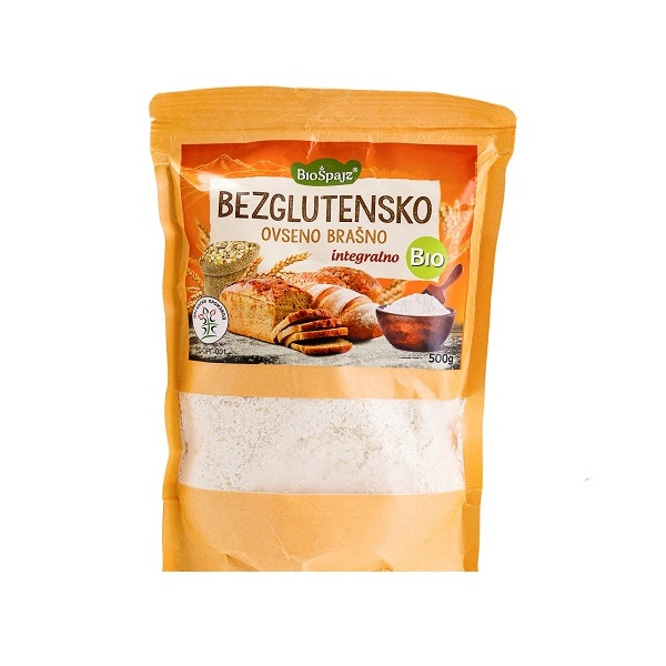 Integralno organsko ovseno brašno bez glutena  500g Bio Špajz