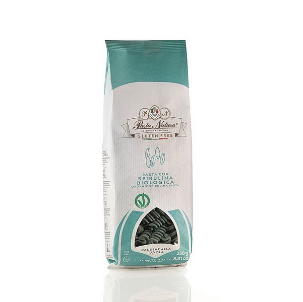 Testenina bez glutena integralni pirinač i spirulina - fusili 250g Pasta Natura