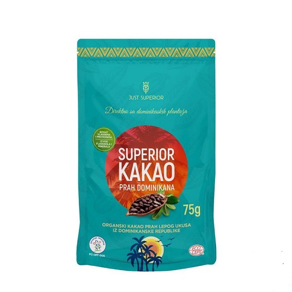 Kakao prah Dominikana organski  75 g Just Superior