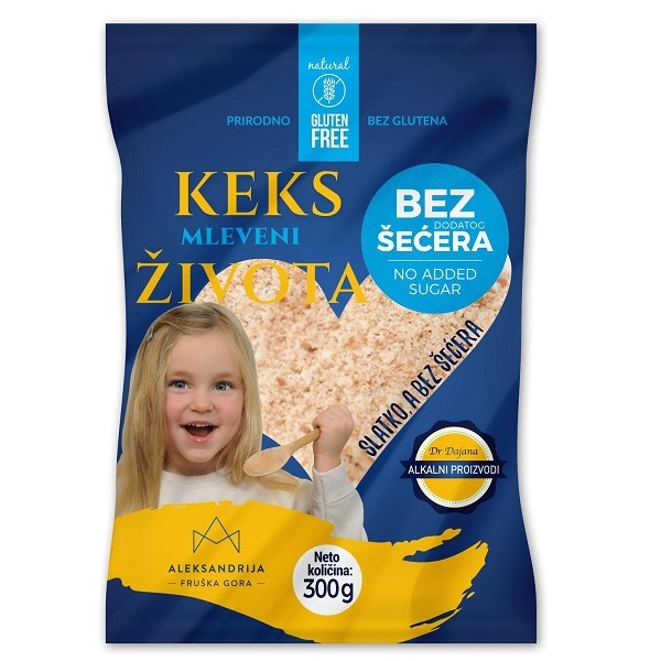 Mleveni Keks  Života bez glutena i bez šećera Aleksandrija 300g